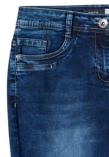 Jean Slim 3/4 Cecil 3817753 pour femme en denim bleu stretch
