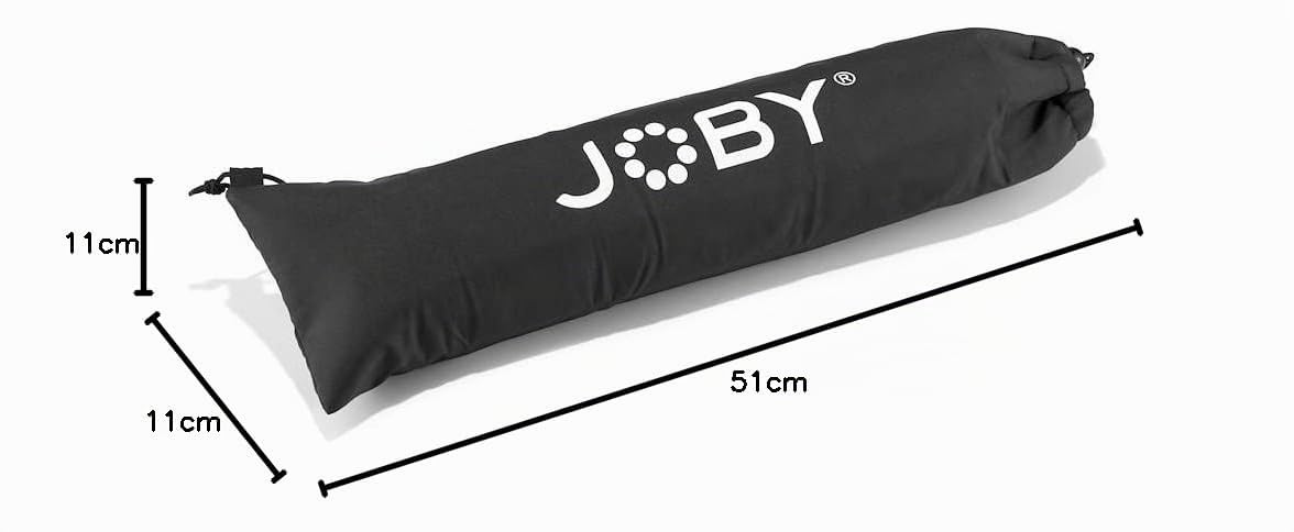 JOBY Compact Action Kit, Trípode de Cámara/Smartphone con Rótula, Montura Universal de ¼-20 pulg., Pinza de Teléfono y Bolsa, para CSC, DSLR, Sin Espejo, Móvil, Negro para Fotografía, Vídeo, Vlogging