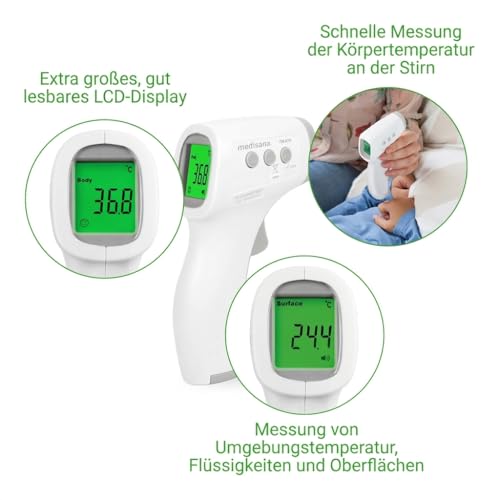 medisana TM A79 Infrarot Thermometer, Fieberthermometer kontaktlos und digital, Stirnthermometer...
