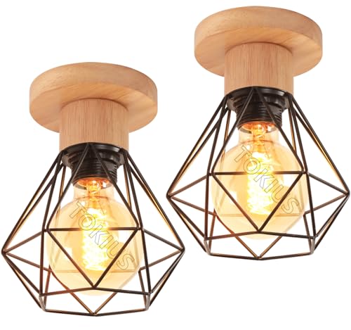 ✅ 【Design industriale】 Il design della gabbia diamantata con legno, la collisione di metallo e legno e lo stile rustico retrò, aggiungono un'atmosfera industriale alla tua decorazione.