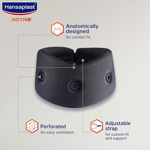 Hansaplast Active Cervical Neck Support For Men & Women|1 Unit|One Size Fits Most|Long Lasting Pain Relief & Stability|Sprain, Strain, Neck Pain, Instability, Preventive Care, Overuse Care