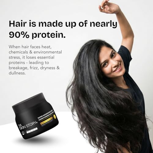 Image of The Skin Story Argan Oil Hair Mask | Nourishing Deep Conditioning smoothening | For Frizzy, Dry, Damaged, Chemically Treated Hair | With Keratin & Vitamin E | Spa Cream for Straight or Curly hair | Sulphate Free Paraben Free (450g)
