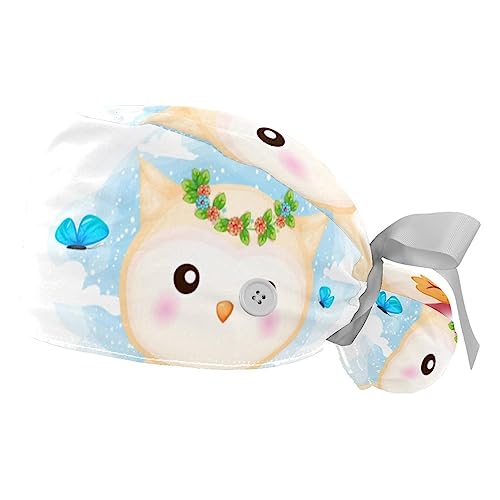 Cala de Travail VERED Réglable pour Cuisine et Laboratoire - Lot de 2 Coiffes Hibou et Papillons