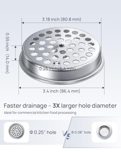 Coladores para desagüe de fregadero 3 pcs acero inoxidable miniatura 6