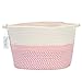 Hinwo Cotton Rope Aufbewahrungskorb Faltbarer Wäschekorb Kindergarten Aufbewahrungsbehälter Container Organizer mit Griffen, 15,7 x 12,6 Zoll