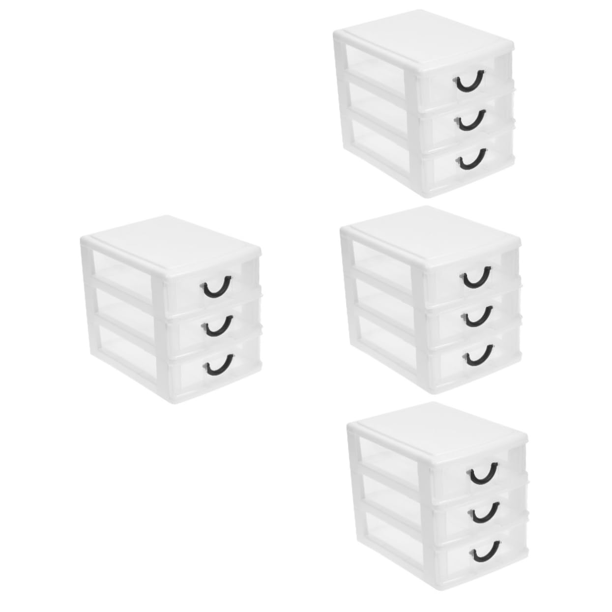 PRETYZOOM 4 Contenitori Per Cosmetici Di Capacità 4 Cassetti Organizer Da Scrivania Per Trucchi Salvaspazio Organizer Da Scrivania in Plastica Facile Da Pulire Elegante