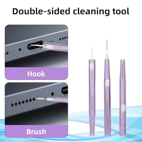 Image of 12 Pcs Phone Cleaner Tool for Charging Port and Speaker, 68mm Precision Brush, Phone Cleaning Kit, Ideal for Smartphones and Small Spaces(Brown)
