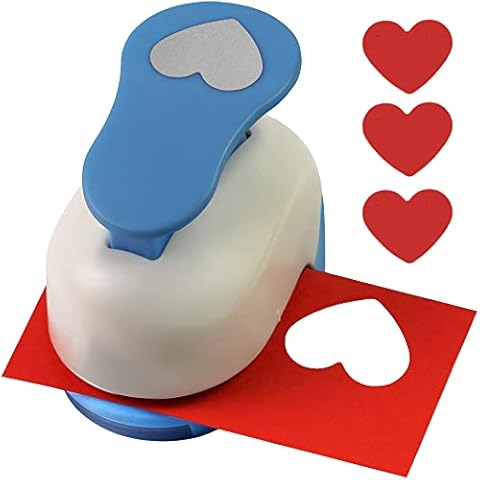 ECOHU Heart Punches for Paper Crafts, 1-Inch Across, Small Hole Heart Punch Cutter, Lever Punch, Heart Shape for Card Making, Scrapbooking, DIY Arts. Cover