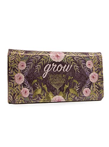 Papaya: Tri Fold Wallet, Clutch Checkbook Wallet for Women, Artistically Designed Ladies Wallet (Grow)