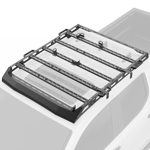 Roof Rack Platform Compatible with 2024–2025 Toyota Tacoma Double Cab (4th Gen) – Full-Size 4-Door Truck Roof Storage System with Side Awning Brackets – Heavy-Duty Upper Rack for Outdoor Gear