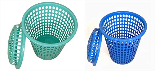 Image of Durable Unbreakable 50 L 2 Laundry Basket with Lid, Cap (Royal Blue, Royal Green)