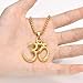 VNOX Aum Om Yoga Pendant Necklace - Yoga Hindu Spiritual Amulet Jewelry Sanskrit Symbol Om Aum Ohm Yoga Pendant Necklace for Men,Gold Plated