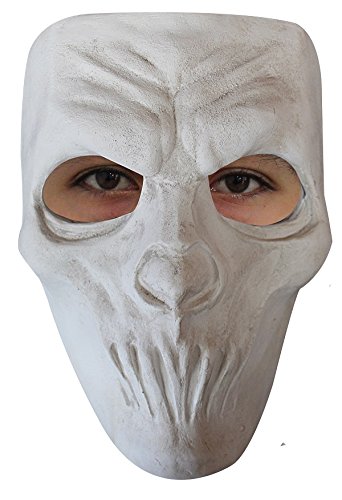 Jesters Party Lightweight White Mouthless Ghost Halloween Horror Face Mask, One Size, Elastic Fit, Made in Mexico