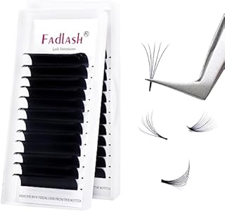 Fadlash Easy Fan Lashes D Curl 0.07 8-14mm Mixed Length Russian Lashes Natural Look Self Fanning Eye Lashes Automatic Blooming Russian Eyelashes Extensions(0.07-D-814)