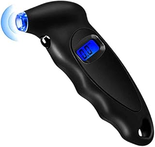 Haquno Digital Tyre Pressure Gauge 150 PSI 4 Settings for Car Truck Bicycle with Backlit LCD and Non-Slip Grip Tyre Pressure Checker, Black