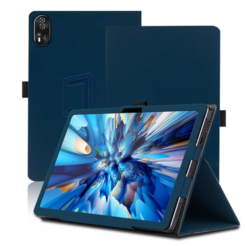 Étui pour Blackview Mega 8 13 Pouces, Blackview Mega 8 Coque Tablette, Housse de Protection avec Support Pliable, Porte-Crayon et Dragonne, Protection Totale. (Bleu)