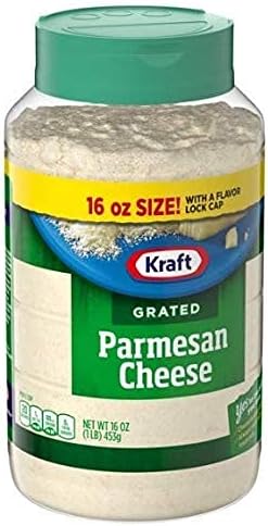 Krafts Grated Cheese, Versatile Italian Parmesan Cheese, 16 oz Jar 2 pack - 1 Pound