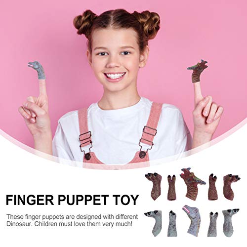 TOYANDONA 2 conjuntos de brinquedos de dinossauro, fantoche de dedo de dinossauro, cabeça de dinossa