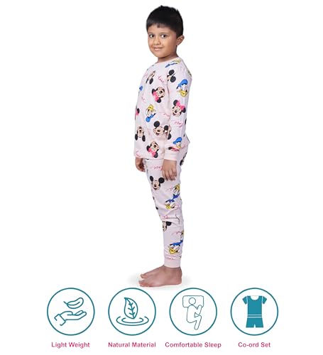Image of Hestia | H.NSG.7 | Kids Nightwear | Sleepwear | Cotton | Trouser Full Sleeves Tshirt | Elastic Waist | Night Dress with Pyjama Tshirts for Boys | Breathable Fabric | Set 1