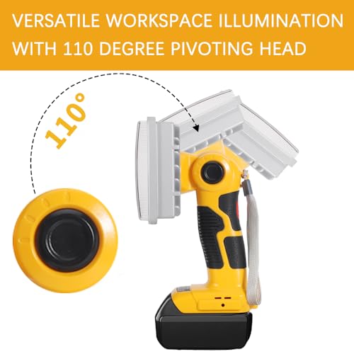Image of DTEZTECH Cordless LED Work Light for Dewalt 20V Max Lithium-ion Battery, 40W 4200LM Flashlight with USB Port, Zinc Alloy LED Work Light for Emergencies, Camping, Outdoor, Indoor(Tool Only)