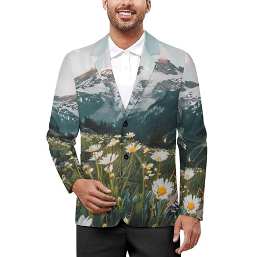 Mount Rainier National Park Men's Suits Dress Business Formal Suit Print Jackets Coat For Wedding Party