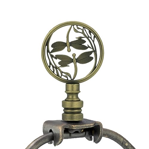 Wantane Dragonfly Design Lamp Finial Cap Knob Double Dragonflies Lamp Finial Hollow Out Treatment Dr