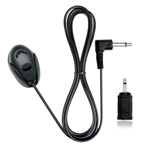 NewTH 3.5mm Car Microphone with 9.85 ft Cable External Microphone Hands Free Mic for Pioneer Sony Kenwood Alpine Boss JVC Jensen Vehicle Head Unit Audio Enabled Stereo GPS DVD,3.5mm to 2.5mm Adapter