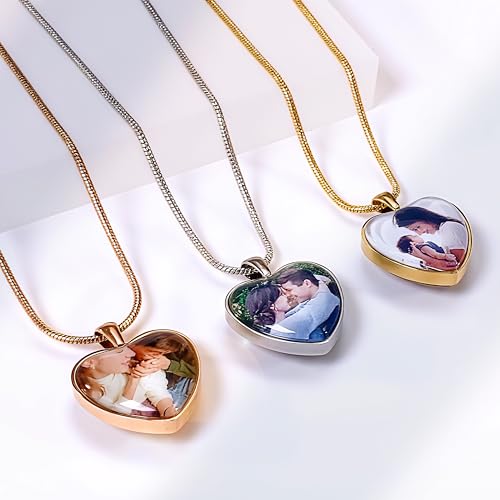 Farfume Personalized Photo Necklace Custom 2 Pictures Jewelry Beautiful Pendant Hold Pictures for Women/Men4