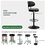 FUANGUI Bar Stool Covers Round Set of 2, Waterproof PU Seat Covers With Elastic Bands, Chair Covers Washable Cushion Slipcover for 12-15 Inch - Black - Image 5
