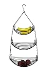 Home Basics 3-Tier Adjustable Chrome Heavy Duty Wire Hanging Fruit or Vegetable Kitchen Storage...