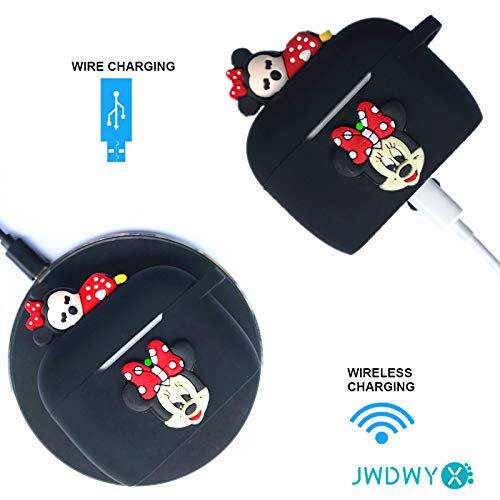 Minnie Mouse Cute Cartoon Silicone Case Skin For Apple Airpod Pro,8 In 1 Accessories Set Protective Cover, Silicone Case/Keychain/Carabiner/Metal Dust Sticker/Cleaning Brush/Anti-Lost Rope #TOP4