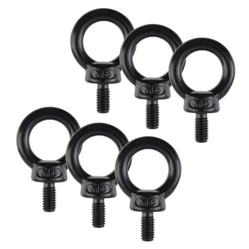 Image of 6Pcs M6 Ring Eye Bolt Threaded Nuts,Stainless Steel Eye Bolts with Nuts Washers,12mm Thread Length Eyebolts for DIY, Furniture, Swing, and Outdoor Use