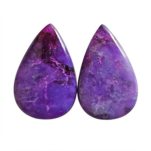 Cabochon en sugilite naturelle d'Afrique du Sud forme poire 18x12mm pour bijou