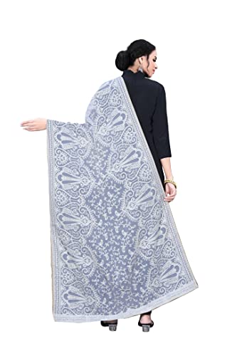 Women's Georgette Cashmere Embroidered Scarf Shawls & Wraps for Evening Dress Bridal Wedding & Special Occasion3