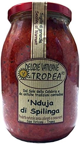 Nduja di Spilinga 1000g | Spicy Spreadable Italian Sausage | Artisanal ‘Nduja Paste Food Gourmet Delicatessen - Authentic Calabrian Made Italy by Delizie Vaticane di Tropea