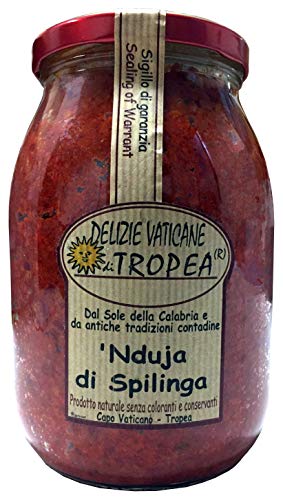 Nduja Di Spilinga - Salame Calabrese Piccante Spalmabile - Prodotti Tipici Calabresi - Salsa Gourmet Artigianale - 100% Made Italy - Senza Glutine - D
