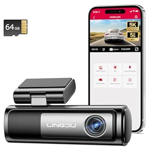 LD06 5K/4K/2.5K Dash Cam 5GHz WiFi&GPS, Enhanced Super Night Vision with WDR and Starvis Sensor, Free 64GB SD Card, Voice Control, Parking Mode 24H, Support 256GB Max