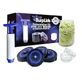 Fermentation Lids for Wide Mouth Mason Jars with Vacuum Sealer - Air Lock for Fermenting Kimchi, Sauerkraut, Pickle and Kombucha by Burp Lids