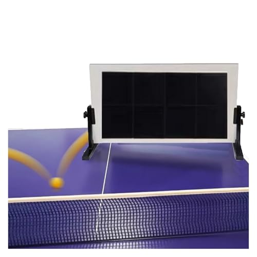 Table Tennis Return Board,Desktop Self-Study Training Baffle,Table Tennis Ball Rebounder with 8 Rubber Pieces,Easy to Install(Black)