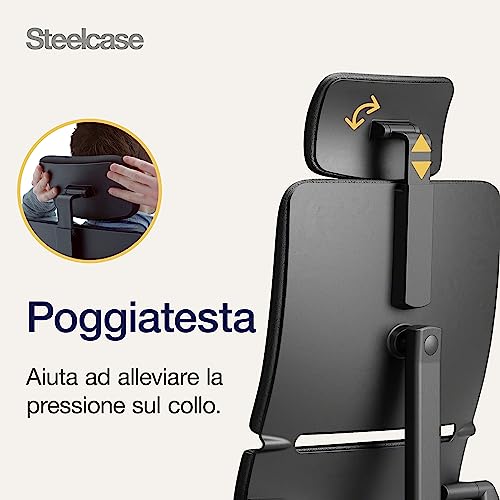 Sedia ergonomica per ufficio Please con supporto lombare e poggiatesta regolabile Leather - Sedia gaming - Immagine 7