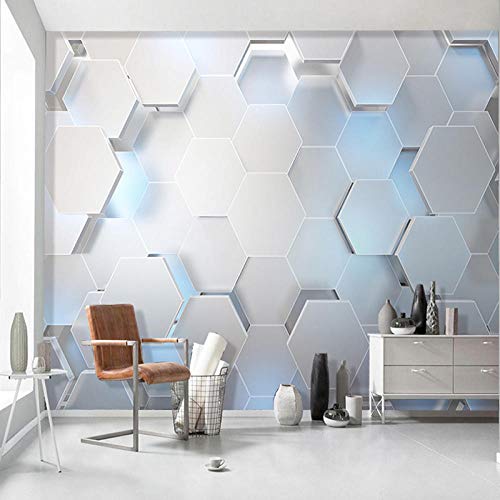 Papier peint géométrique 3D pour transformer votre salon moderne - 2
