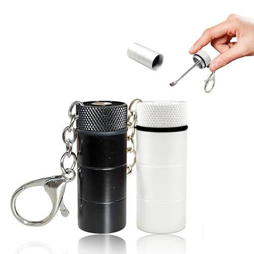 AABDTYYD 2 Pack Aluminium Mini Sealed Container with Spoon, Snuff Bottle with Spoon for Spices and Powders, Portable Mini Spoons Accessory Kit AABDTYYD 2 Pack Aluminium Mini Sealed Container with Spoon, Snuff Bottle with Spoon for Spices and Powders, Portable Mini Spoons Accessory Kit