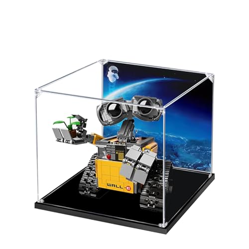 Acrylic Display Case for Lego 21303 Wall-E Robot Building Set– Dustproof Display Box & Showcase,, Display Box Compatible with Lego 21303 -Only Display case (Base Spray 2)