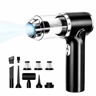 YIKEXINCHEN Handheld Vacuum Cordless Rechargeable,Portable Small Car Vacuum Cleaner with 4 Modes & 8000PA High Power Motor 3 Filter,7-in-1 Cleaning Kit for Home Office Car Pet (Black)