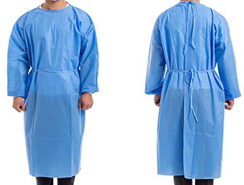 NOVAGO – Juego de 10 blusas sobreblusas de protección, batas de trabajo, delantal desechables, no tejidas, no estériles, 45 gr/m2, talla única hasta 120 kg