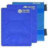 Koo-Care 2 Large Gel Ice Packs for Injuries Reusable Hot Cold Pack Wrap with Strap - Flexible Cold Compress for Shoulder Rotator Cuff, Hip, Knee Replacement Pain Relief Post-Surgery Recovery 11' x 14'