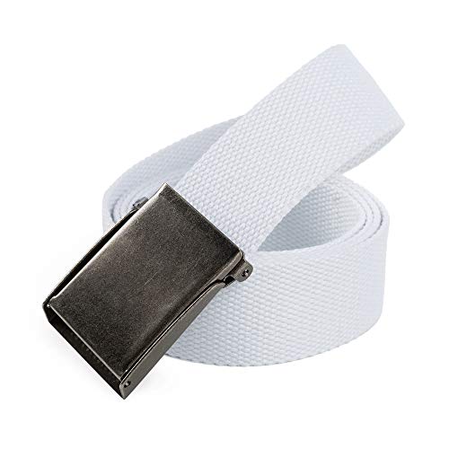 Image of Mile High Life Canvas Web Belt | Cut to Fit Up to 52 inch | Flip-Top Matte Silver Nickel Buckle 12 Colors