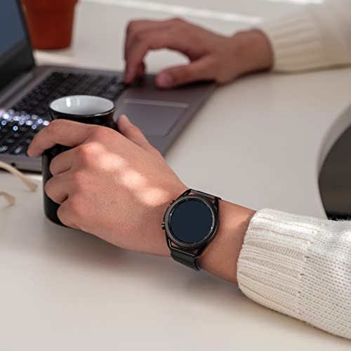 Wanme 22Mm Bands Compatible For Fossil Men's Gen 6/5E 44Mm/Gen 5 Lte/Carlyle/Garrett/Women's Julianna Smart Watch, Replacement Quick Released Sport Fitness Watch Strap (22Mm, Black) #TOP4