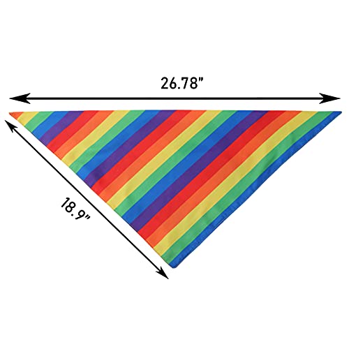 Tinsow 2 Pcs Washable Dog Bandanas Bibs Rainbow Square Dog Kerchief Independence Day Dog Collar Cat Pets Collar - Image 4
