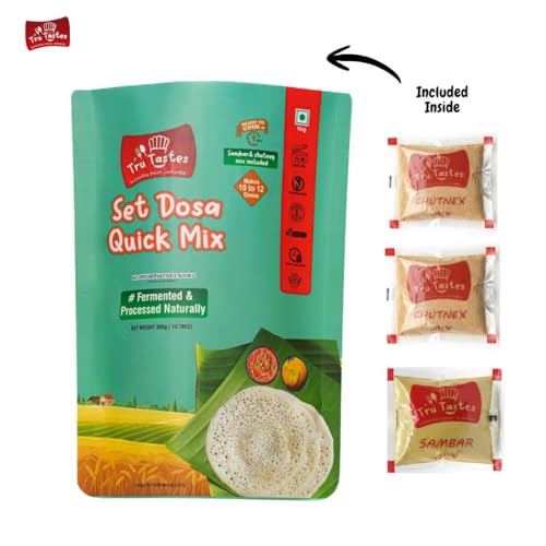 Image of Tru tastes Dosa Quick Mix - Breakfast Mix | Quick Breakfast | Instant Ready to Cook Mix | Ready-To-Make South Indian Breakfast (Set Dosa)